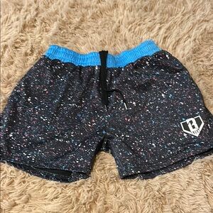 Kids Speckled Black and Blue Shorts